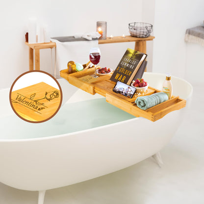 Bath tray wine glass holder