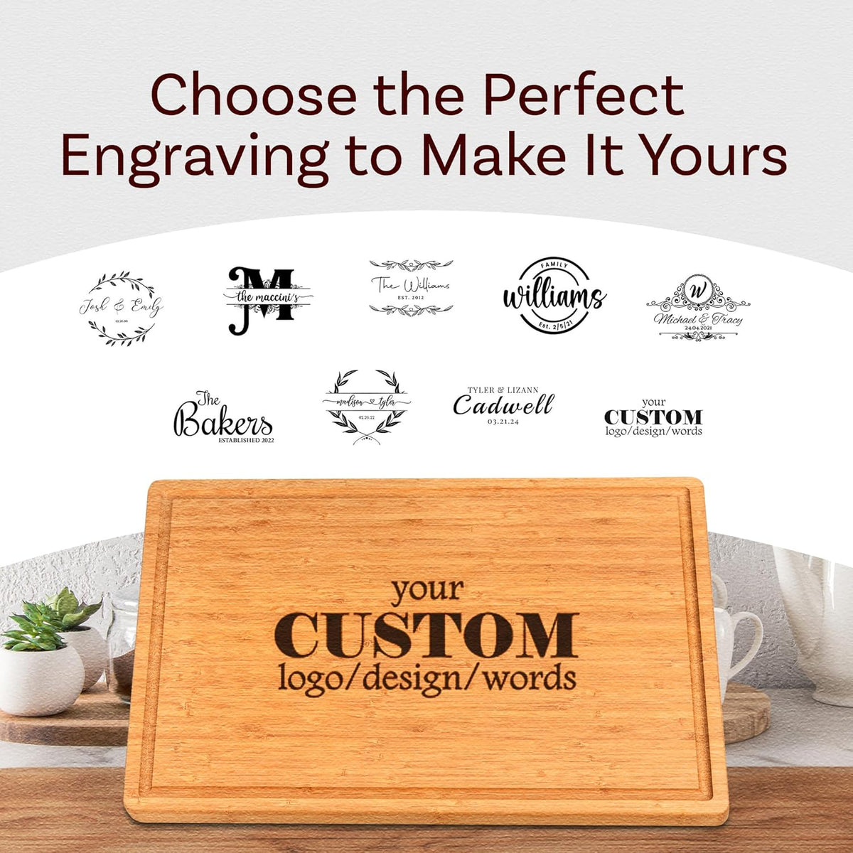 The 9 engraving designs to choose from