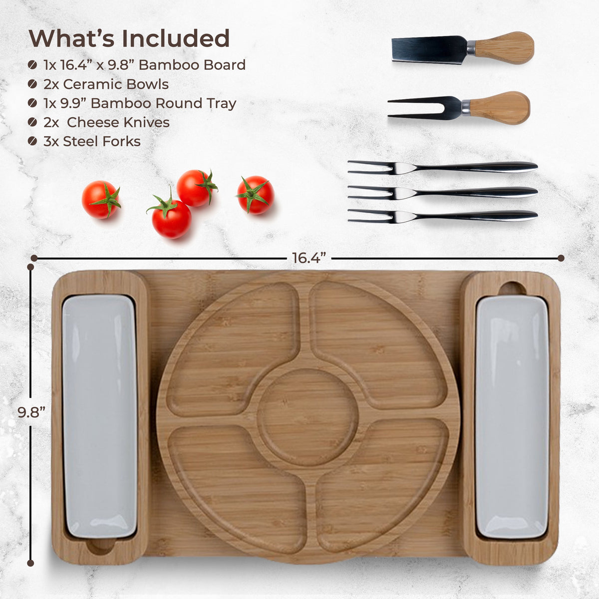 Charcuterie board set served