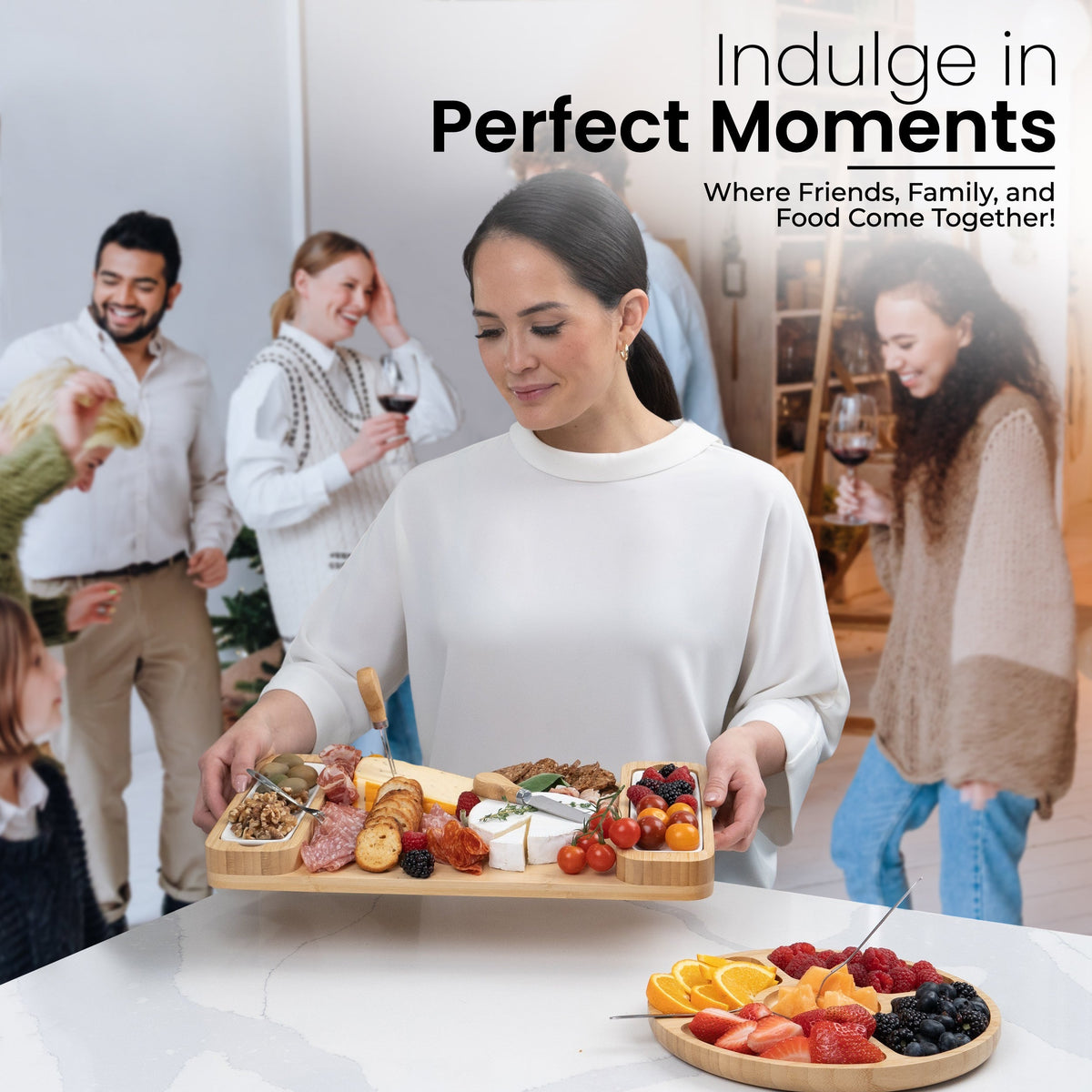 Charcuterie board set size