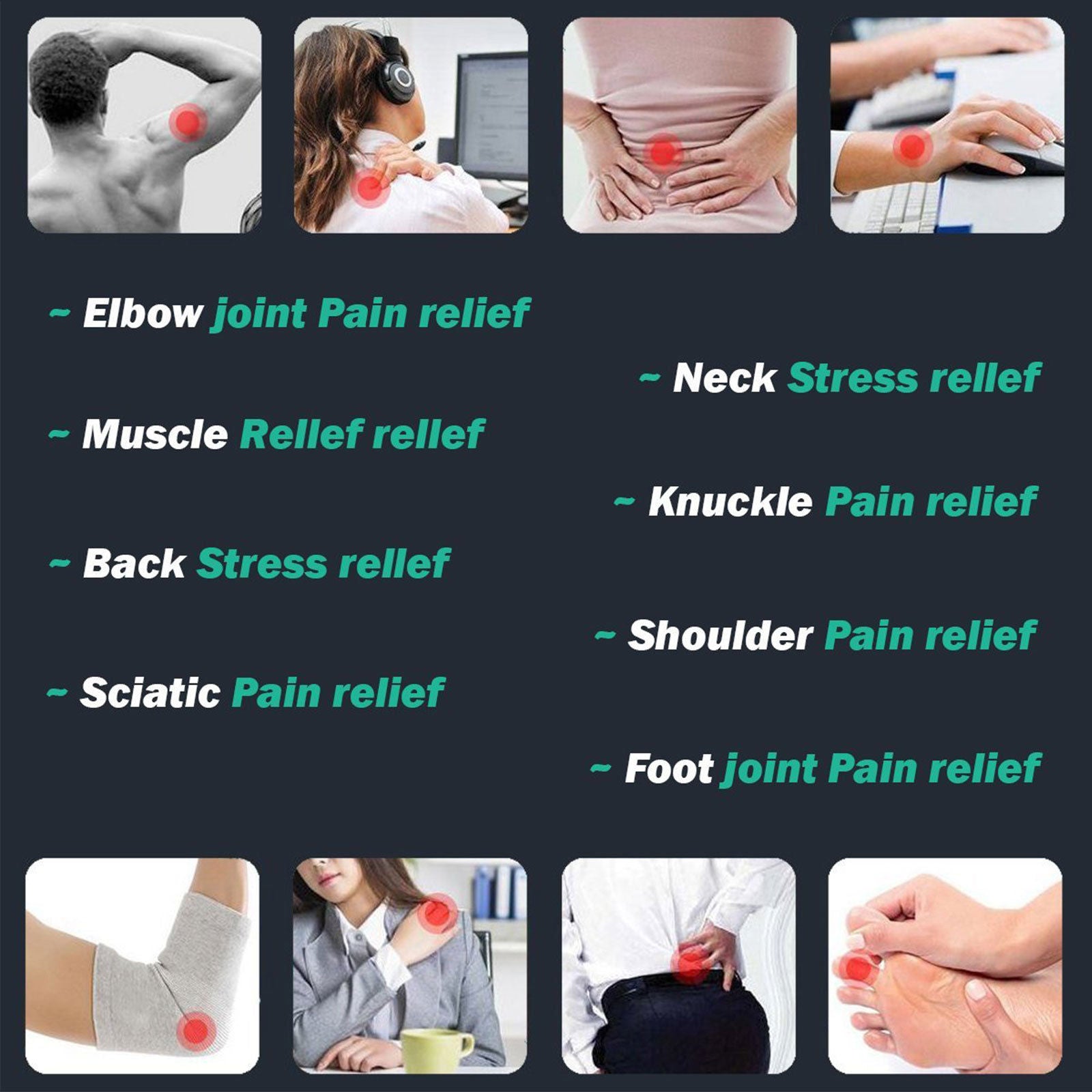TENS Unit Muscle Stimulation Massage Electronic Pulse Body Neck Back Pain  Relief